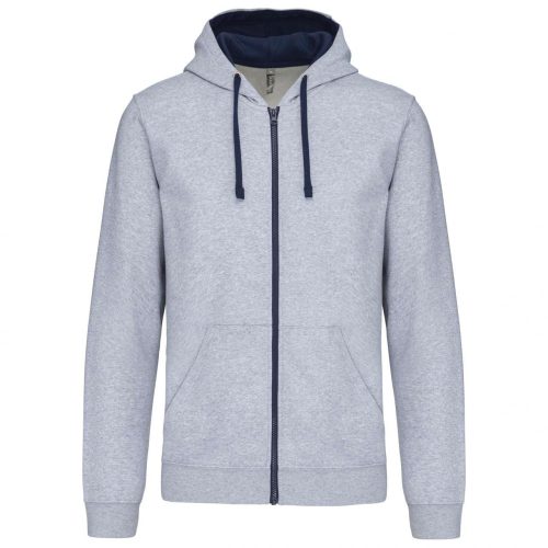 Kariban KA466 MEN'S CONTRAST HOODED FULL ZIP SWEATSHIRT L