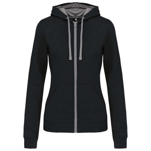 Kariban KA467 LADIES’ CONTRAST HOODED FULL ZIP SWEATSHIRT 2XL