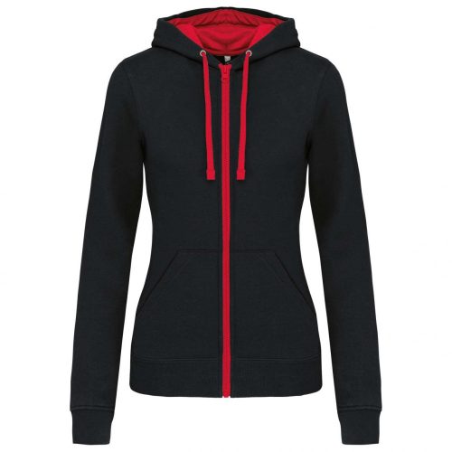 Kariban KA467 LADIES’ CONTRAST HOODED FULL ZIP SWEATSHIRT 2XL