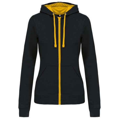 Kariban KA467 LADIES’ CONTRAST HOODED FULL ZIP SWEATSHIRT 2XL