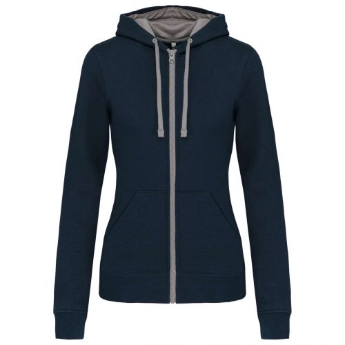 Kariban KA467 LADIES’ CONTRAST HOODED FULL ZIP SWEATSHIRT 2XL