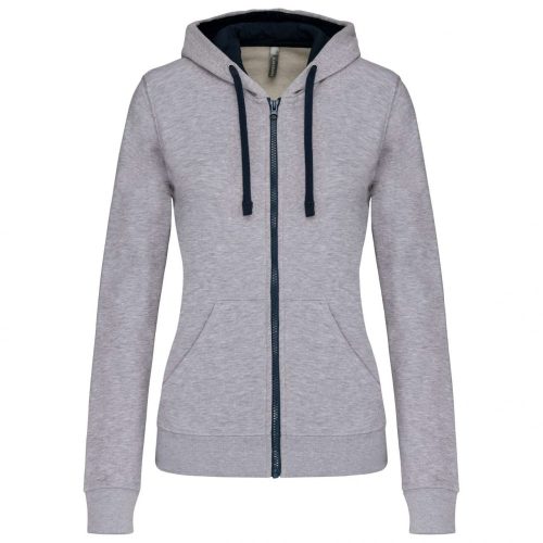 Kariban KA467 LADIES’ CONTRAST HOODED FULL ZIP SWEATSHIRT 2XL