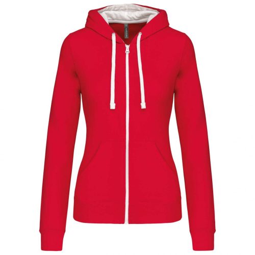 Kariban KA467 LADIES’ CONTRAST HOODED FULL ZIP SWEATSHIRT 2XL