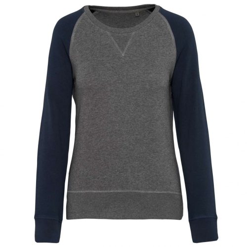 Kariban KA492 LADIES' TWO-TONE ORGANIC CREW NECK RAGLAN SLEEVE SWEATSHIRT 2XL