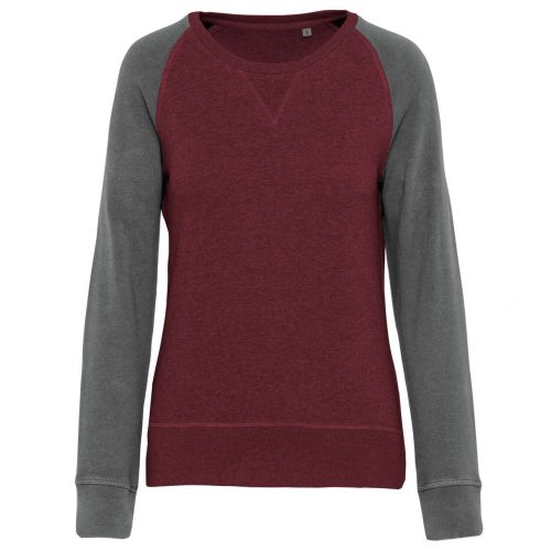 Kariban KA492 LADIES' TWO-TONE ORGANIC CREW NECK RAGLAN SLEEVE SWEATSHIRT 2XL