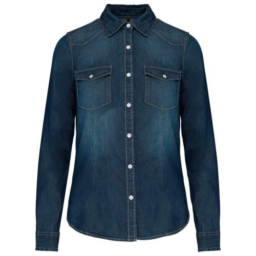 Kariban KA518 LADIES' LONG-SLEEVED DENIM SHIRT L