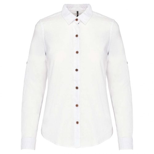 Kariban KA589 LADIES' LONG SLEEVE LINEN AND COTTON SHIRT L